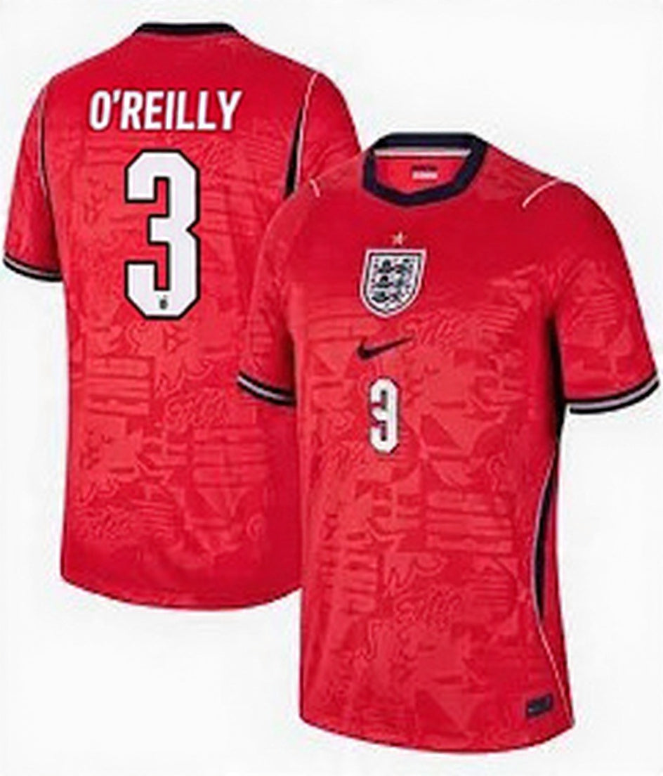 2026 FIFA World Cup England Nico O'Reilly #3 Away Jersey