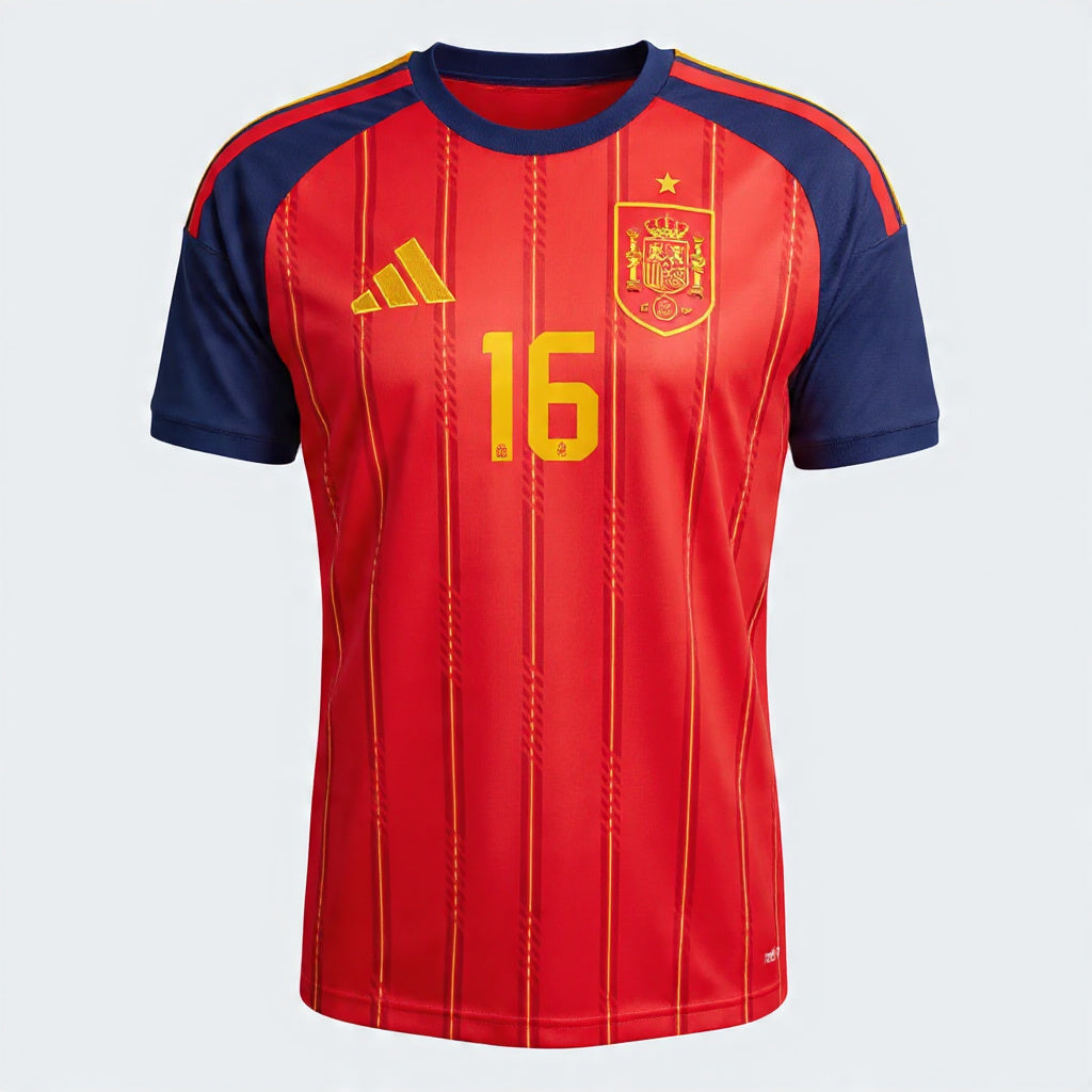 2026 FIFA World Cup Spain Rodri #16 Home Jersey
