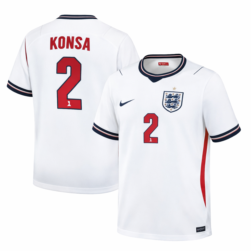 2026 FIFA World Cup England Ezri Konsa #2 Home Jersey