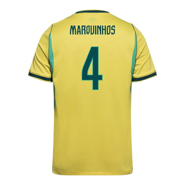 2026 FIFA World Cup Brazil Marquinhos #4 Home Jersey