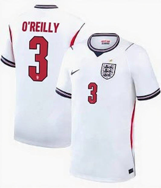 2026 FIFA World Cup England Nico O'Reilly #3 Home Jersey