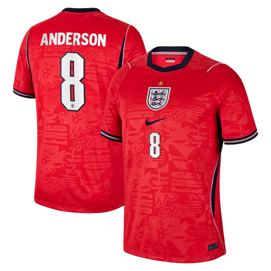 2026 FIFA World Cup England Elliot Anderson #8 Away Jersey