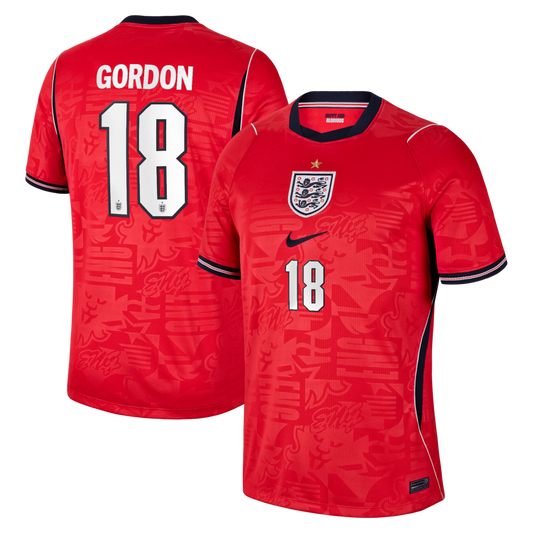 2026 FIFA World Cup England Anthony Gordon #18 Away Jersey