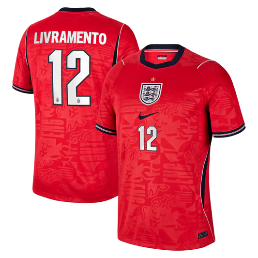 2026 FIFA World Cup England Tino Livramento #12 Away Jersey