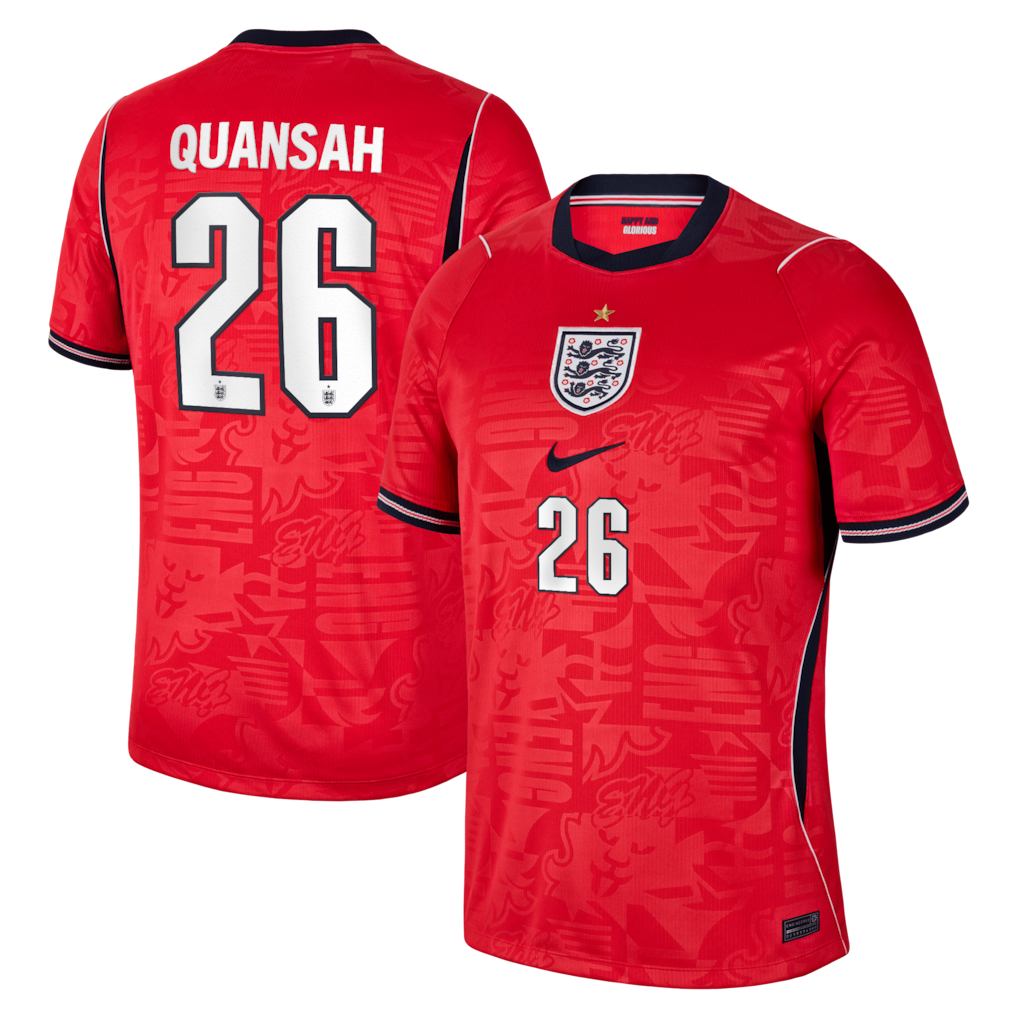 2026 FIFA World Cup England Jarell Quansah #26 Away Jersey