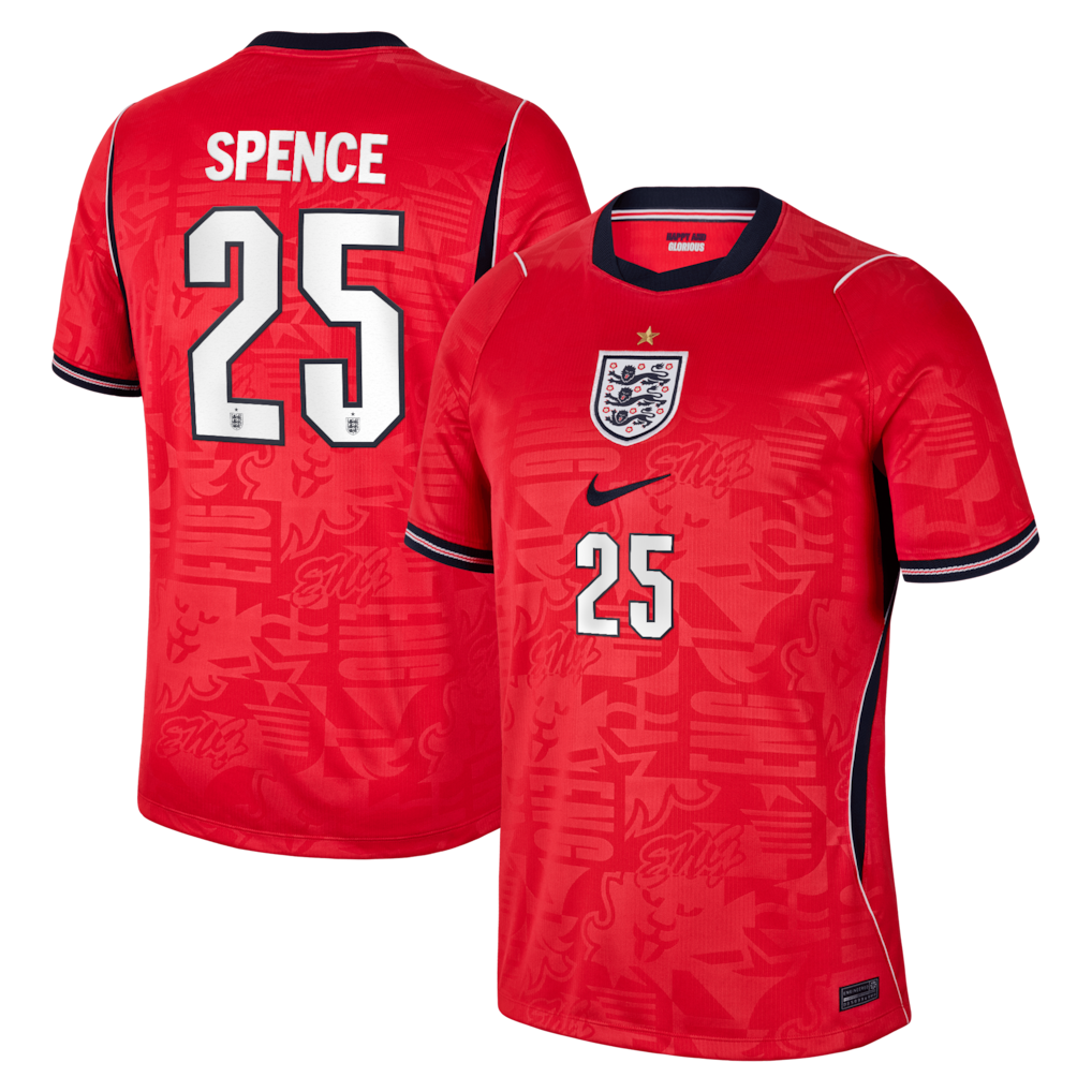 2026 FIFA World Cup England Djed Spence #25 Away Jersey