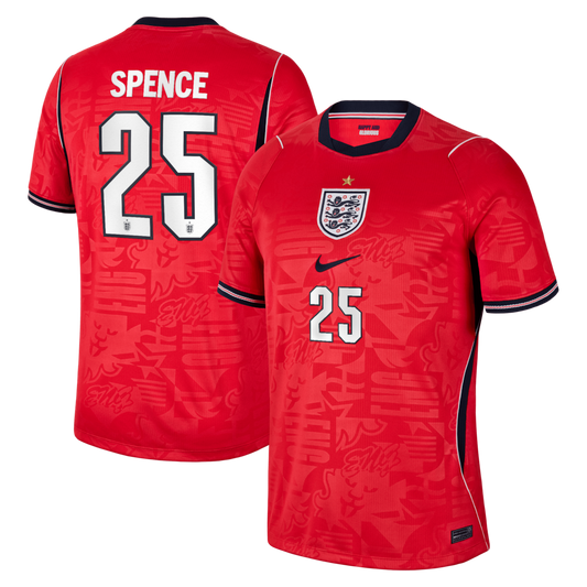 2026 FIFA World Cup England Djed Spence #25 Away Jersey