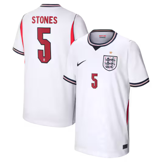 2026 FIFA World Cup England John Stones #5 Home Jersey