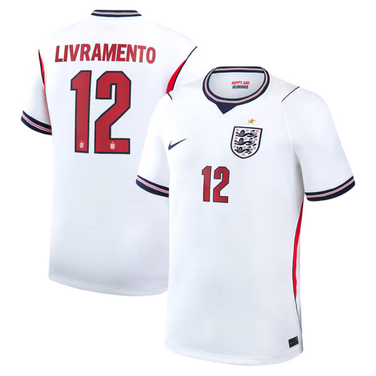 2026 FIFA World Cup England Tino Livramento #12 Home Jersey