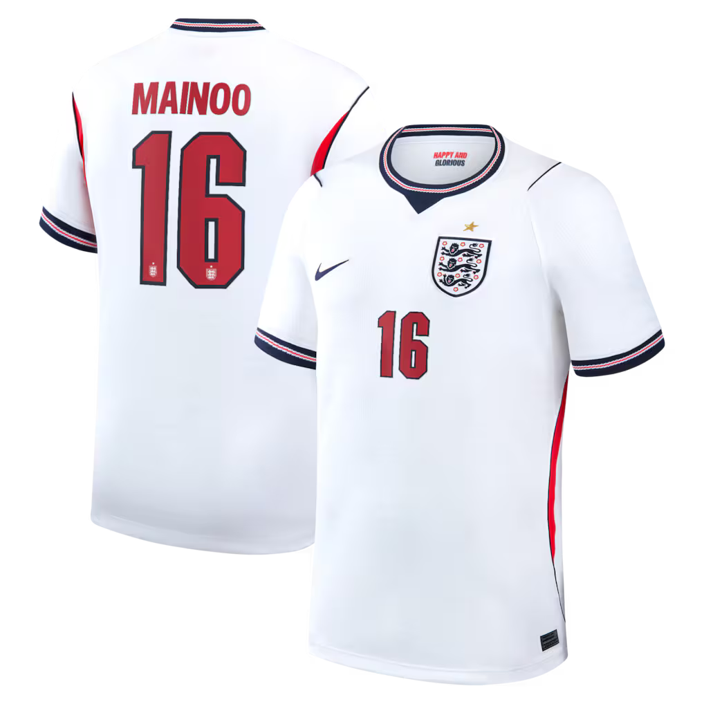 2026 FIFA World Cup England Kobbie Mainoo #16 Home Jersey