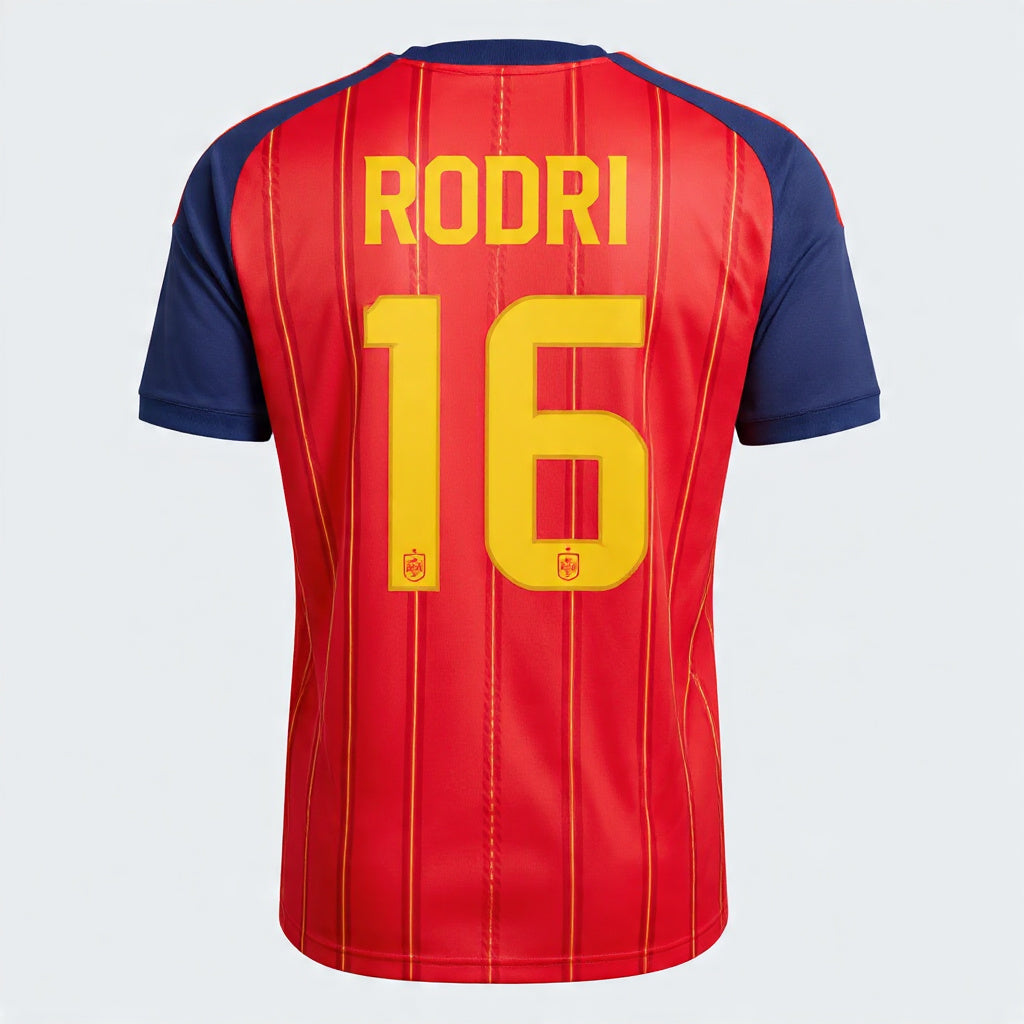 2026 FIFA World Cup Spain Rodri #16 Home Jersey